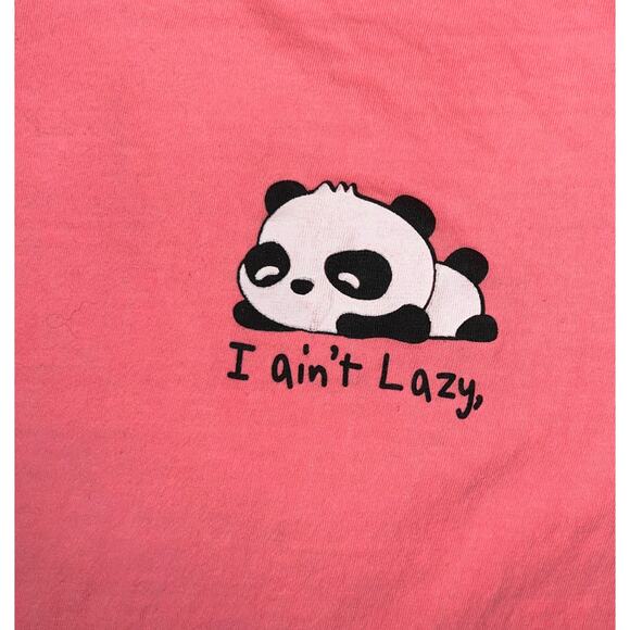Lazy Panda Pink Shirt - On Fire - Size Medium - Picture 2 of 12